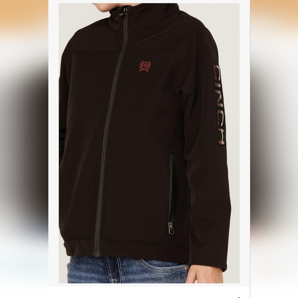 Cinch Black Softshell Jacket with Logo - Kids Size Small
